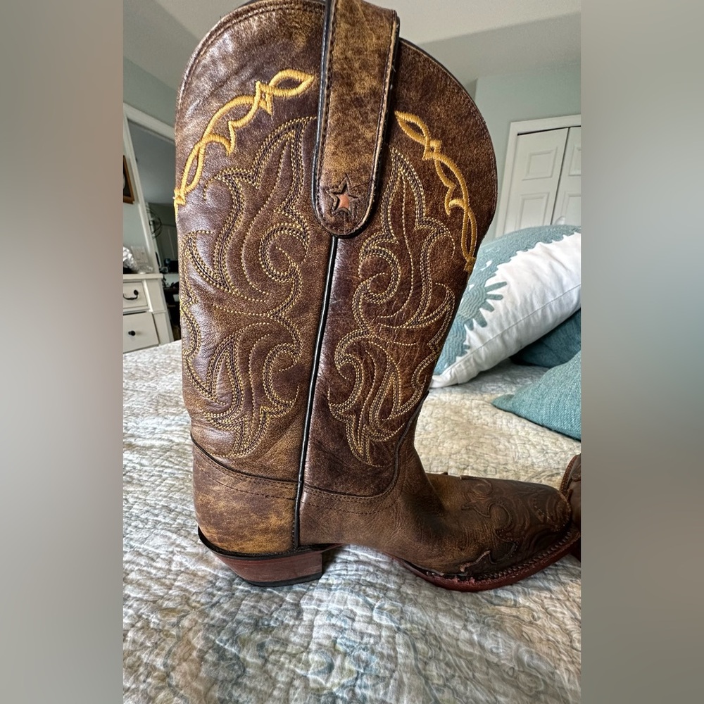 Tony Lama Vaquero Western Cowboy Boots Leather Embroidered Women’s Size 6.5 - Picture 5 of 16